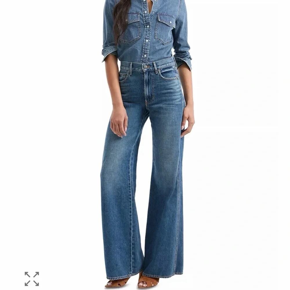 Veronica Beard Jeans Womens 27x32 Kasey Wide Leg Mid Rise City Stroll USA Made - Picture 12 of 13